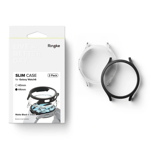 Etui Ringke Slim Samsung Galaxy Watch 6 44mm Clear & Black [2 PACK]