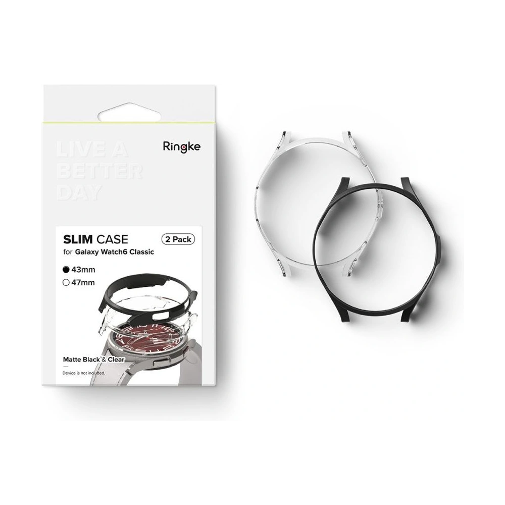 Hurtownia GSM - Etui Ringke Slim Samsung Galaxy Watch 6 Classic 43mm Clear & Black [2 PACK] - RGK1832 - {ean13} - Hurt