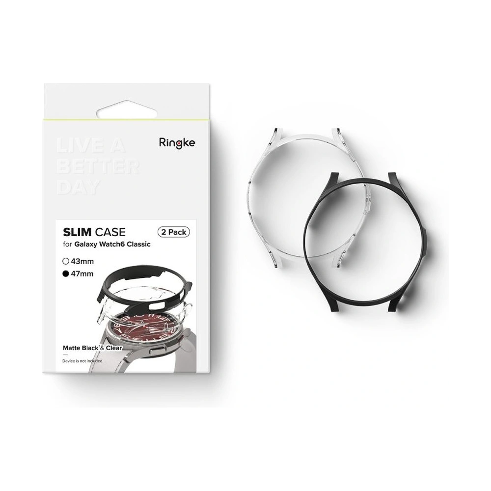 Wholesale Ringke Slim Samsung Galaxy Watch 6 Classic 47mm Clear & Black [2 PACK] - RGK1833 - {ean13} - Hurt