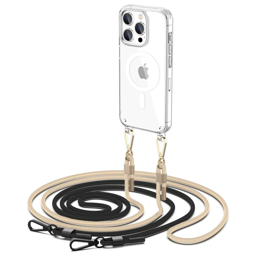 Hurtownia GSM - Etui Tech-Protect Flexair Chain MagSafe Apple iPhone 15 Pro Černá & Béžová - THP2295 - {ean13} - Hurt