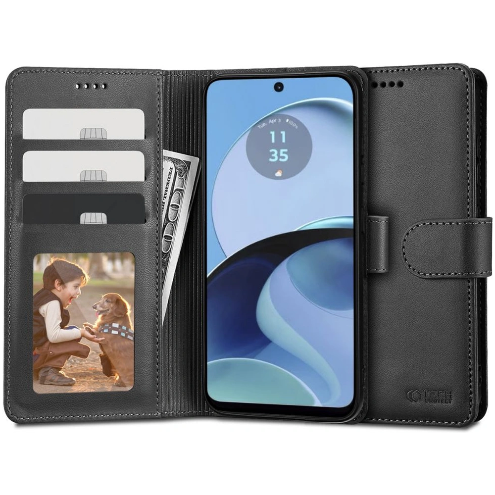 Hurtownia GSM - Etui Tech-Protect Wallet Motorola Moto G14 Fekete - THP2302 - {ean13} - Hurt