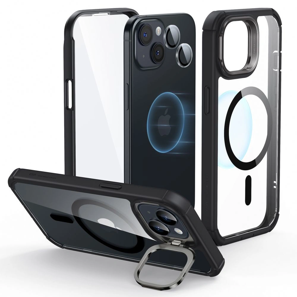 Hurtownia GSM - Etui ESR Armor Tough Kickstand HaloLock MagSafe Apple iPhone 15 Čiré/černé - ESR737 - {ean13} - Hurt