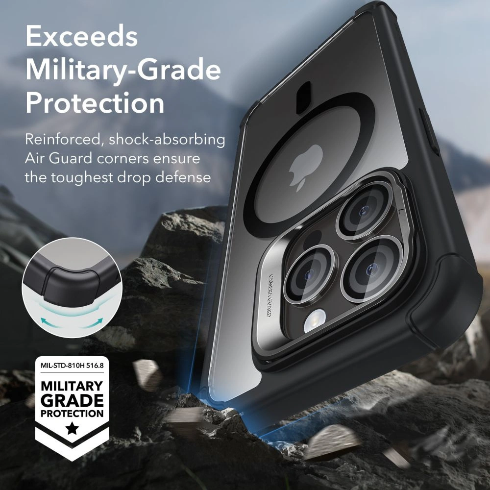 Hurtownia GSM - Etui ESR Armor Tough Kickstand HaloLock MagSafe Apple iPhone 15 Pro Átlátszó/fekete - ESR739 - {ean13} - Hurt