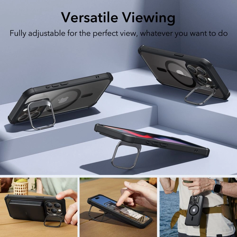 Hurtownia GSM - Etui ESR Armor Tough Kickstand HaloLock MagSafe Apple iPhone 15 Pro Átlátszó/fekete - ESR739 - {ean13} - Hurt