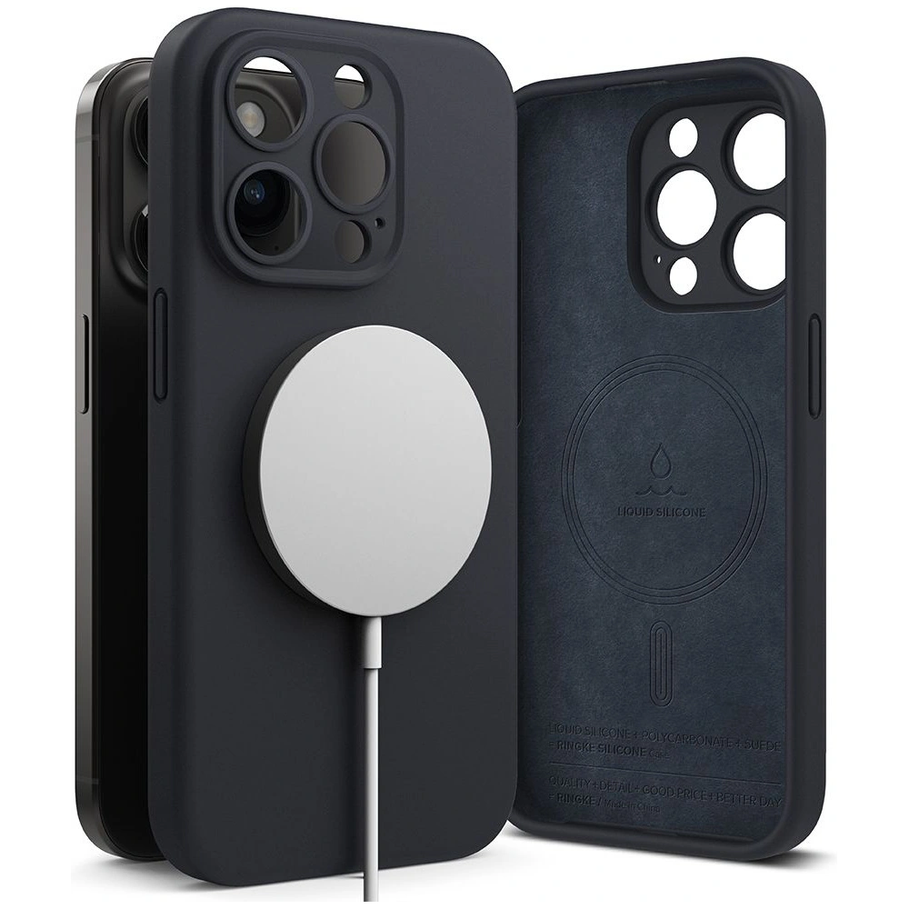 Hurtownia GSM - Etui Ringke Silicone Magnetic MagSafe Apple iPhone 15 Pro Max Tmavě modrý - RGK1841 - {ean13} - Hurt