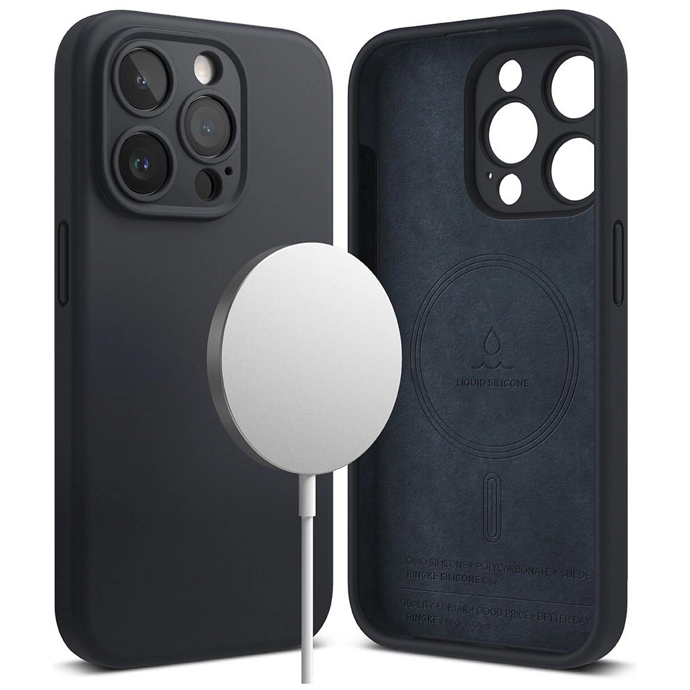 Hurtownia GSM - Etui Ringke Silicone Magnetic MagSafe Apple iPhone 15 Pro Max Tmavě modrý - RGK1841 - {ean13} - Hurt