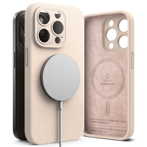 Wholesale Ringke Silicone Magnetic MagSafe Apple iPhone 15 Pro Max Pink Sand - RGK1843 - {ean13} - Hurt