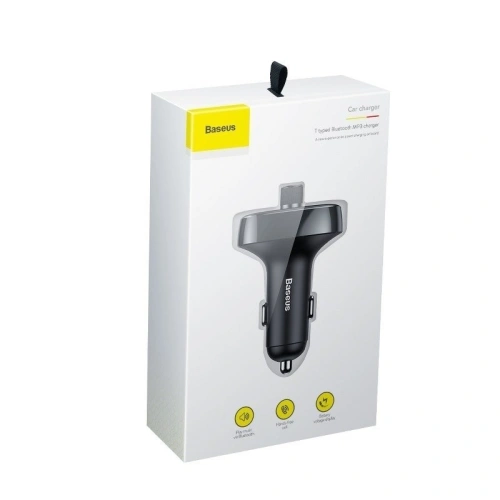 Baseus Transmiter FM z Bluetooth USB microSD (niebieski)