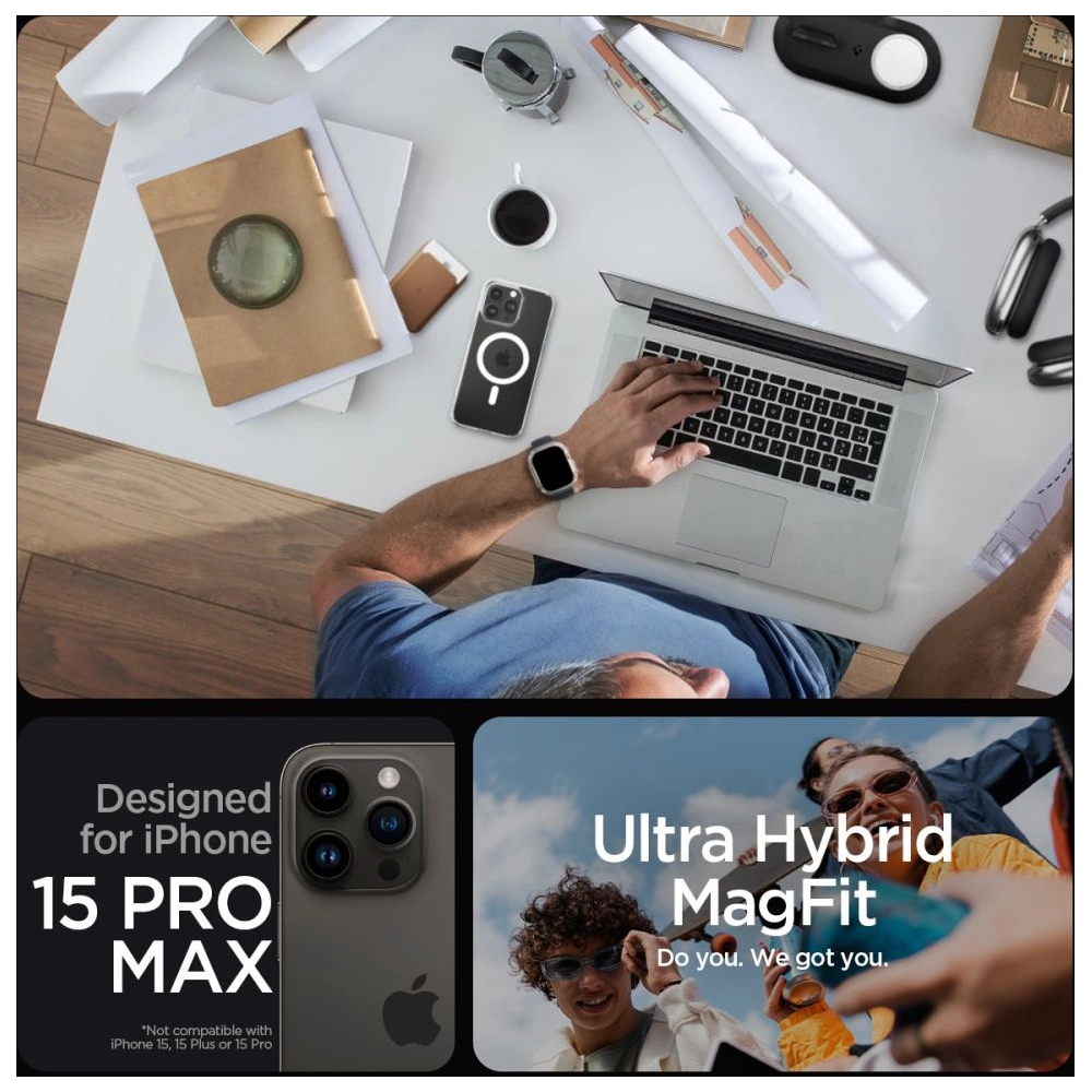 Hurtownia GSM - Case Spigen Ultra Hybrid Mag MagSafe Apple iPhone 15 Pro Max Weiß - SPN2953 - {ean13} - Hurt