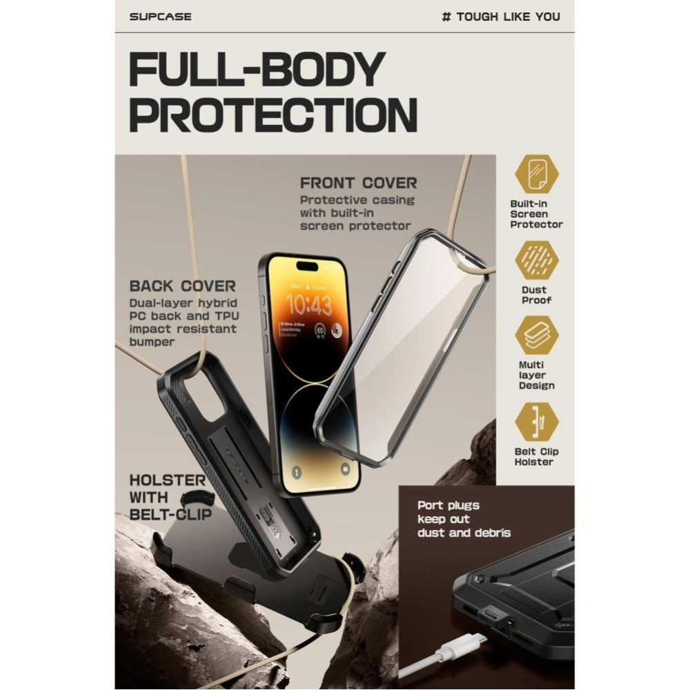 Hurtownia GSM - Etui Supcase Unicorn Beetle Pro Apple iPhone 15 Pro Fekete - SPC383 - {ean13} - Hurt