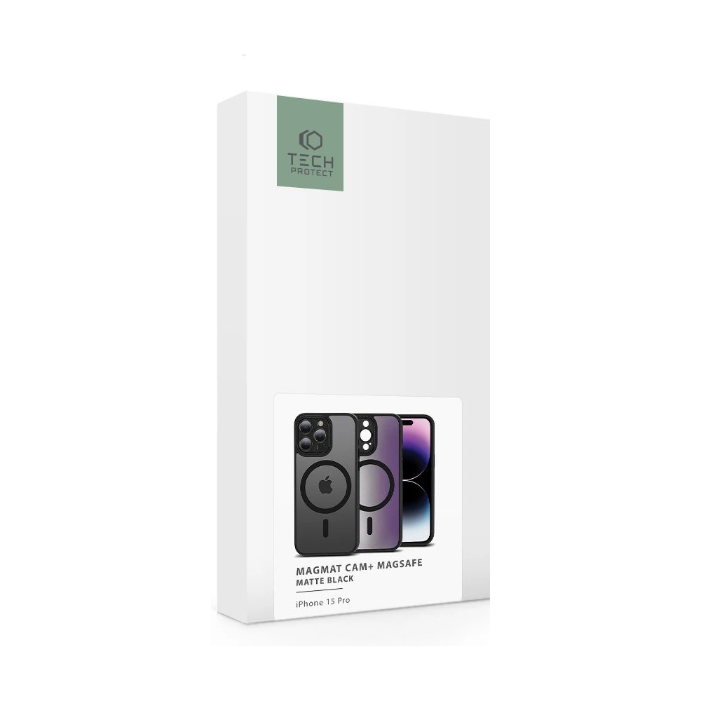 Hurtownia GSM - Tok Tech-Protect MagMat Cam+ MagSafe Apple iPhone 15 Pro Matt Fekete - THP2318 - {ean13} - Hurt