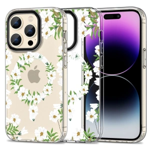 Wholesale Tech-Protect MagMood MagSafe Apple iPhone 15 Pro Max White Daisy - THP2328 - {ean13} - Hurt
