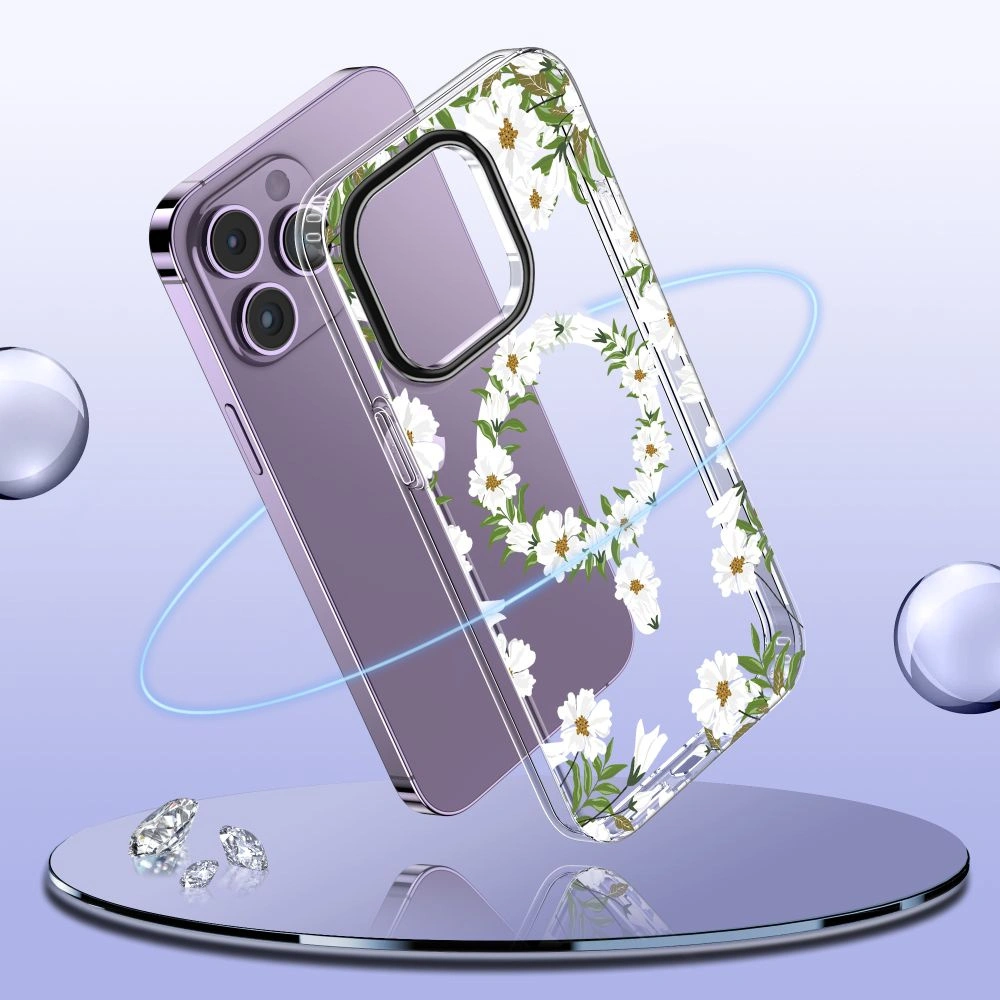 Hurtownia GSM - Etui Tech-Protect MagMood MagSafe Apple iPhone 15 Pro Max Bílá Sedmikráska - THP2328 - {ean13} - Hurt