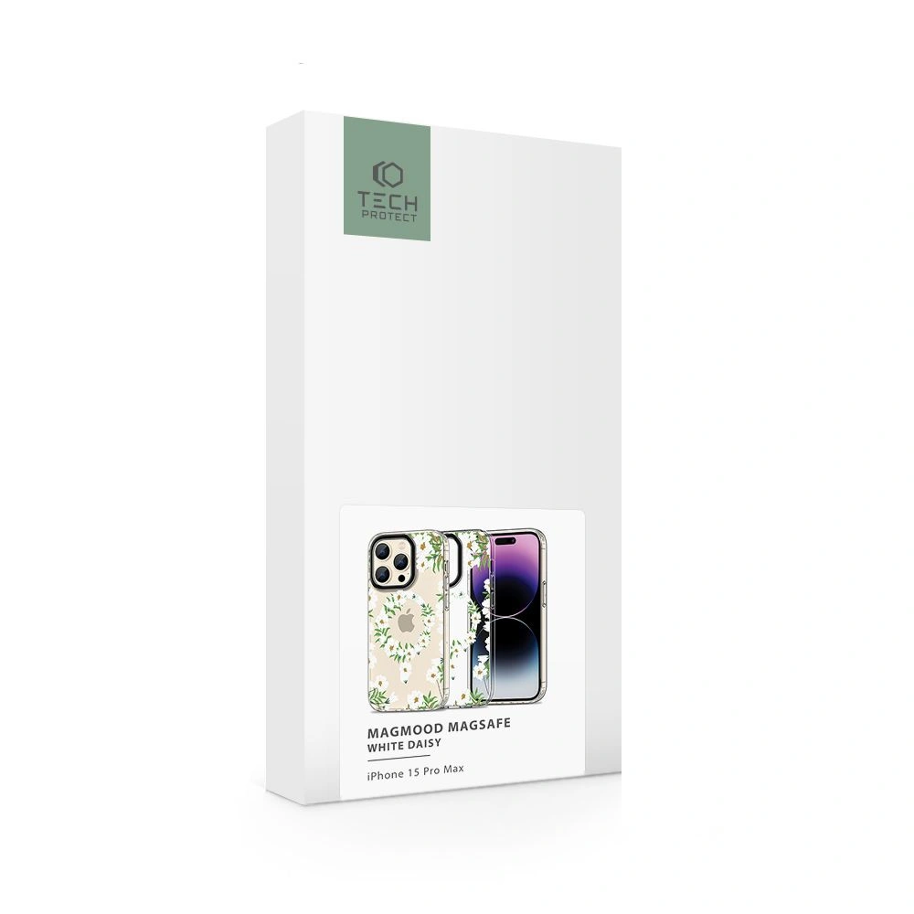 Wholesale Tech-Protect MagMood MagSafe Apple iPhone 15 Pro Max White Daisy - THP2328 - {ean13} - Hurt
