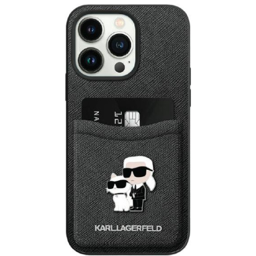 Hurtownia Karl Lagerfeld - 3666339165543 - KLD1702 - Etui Karl Lagerfeld KLHCP15XSAPKCNPK Apple iPhone 15 Pro Max hardcase Saffiano Cardslot KC Metal Pin czarny/black - B2B homescreen