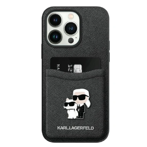 Hurtownia Karl Lagerfeld - 3666339165543 - KLD1702 - Etui Karl Lagerfeld KLHCP15XSAPKCNPK Apple iPhone 15 Pro Max hardcase Saffiano Cardslot KC Metal Pin czarny/black - B2B homescreen