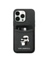 Karl Lagerfeld KLHCP15XSAPKCNPK Apple iPhone 15 Pro Max hardcase Saffiano Cardslot KC Metal Pin black