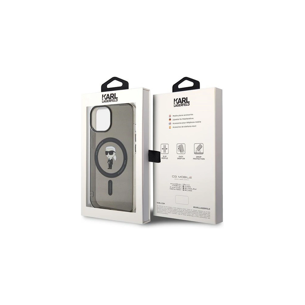 Hurtownia GSM - Etui Karl Lagerfeld KLHMP15SHFCKNOK Apple iPhone 15 hardcase IML Ikonik MagSafe negru/black - KLD1706 - {ean13} - Hurt