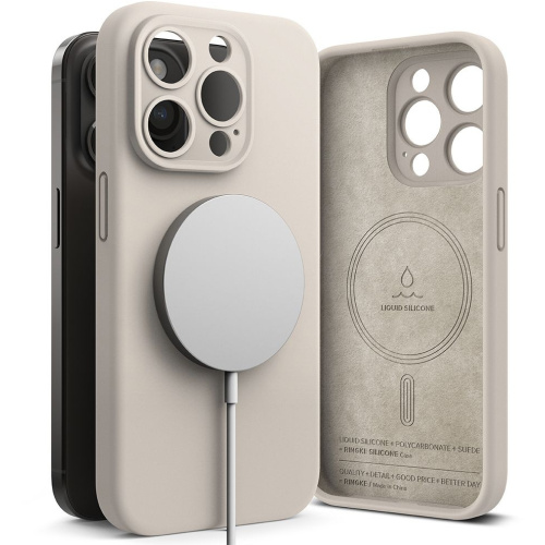 Hurtownia Ringke - 8809919307161 - RGK1844 - Etui Ringke Silicone Magnetic MagSafe Apple iPhone 15 Pro Max Stone - B2B homescreen