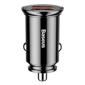 Baseus Circular Car Charger 2xUSB QC3.0 5A 30W Black