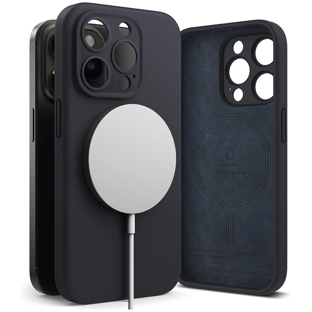 Hurtownia GSM - Etui Ringke Silicone Magnetic MagSafe Apple iPhone 15 Pro Tmavě modrá - RGK1851 - {ean13} - Hurt