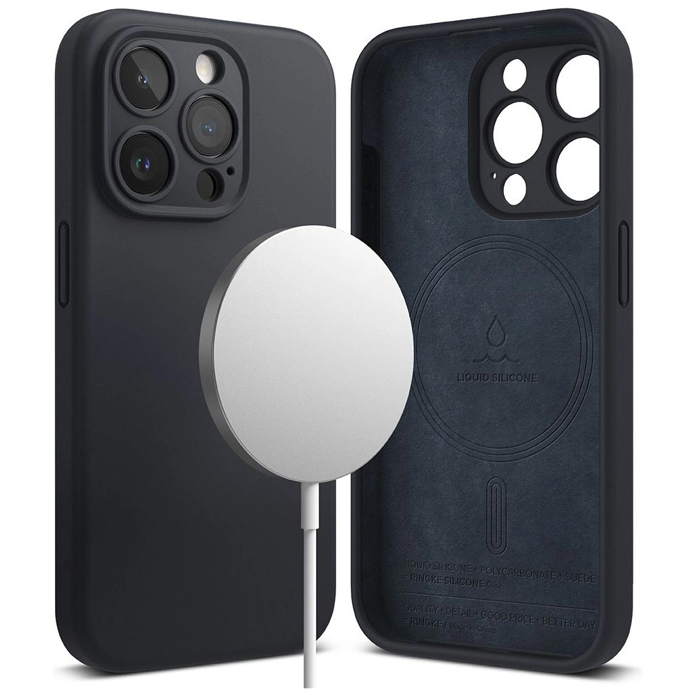 Hurtownia GSM - Etui Ringke Silicone Magnetic MagSafe Apple iPhone 15 Pro Tmavě modrá - RGK1851 - {ean13} - Hurt