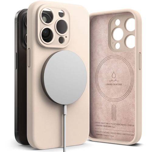 Hurtownia Ringke - 8809919307925 - RGK1853 - Etui Ringke Silicone Magnetic MagSafe Apple iPhone 15 Pro Pink Sand - B2B homescreen