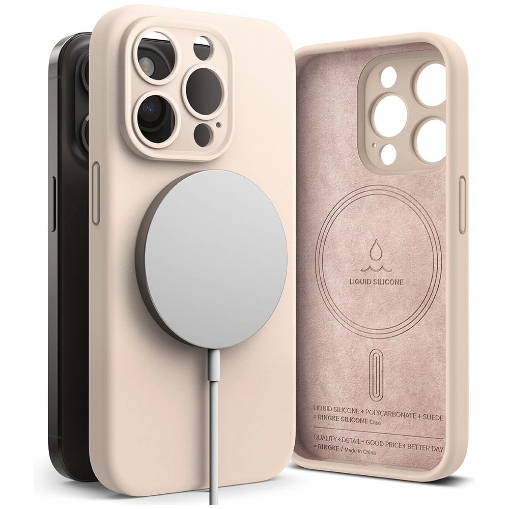 Hurtownia GSM - Etui Ringke Silicone Magnetic MagSafe Apple iPhone 15 Pro Růžový písek - RGK1853 - {ean13} - Hurt