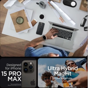 Wholesale Spigen Ultra Hybrid Mag MagSafe Apple iPhone 15 Pro Max Frost Black - SPN2958 - {ean13} - Hurt