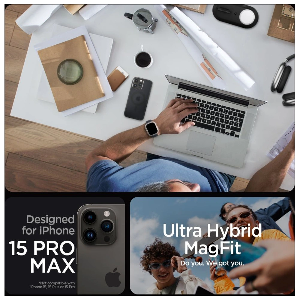 Wholesale Spigen Ultra Hybrid Mag MagSafe Apple iPhone 15 Pro Max Frost Black - SPN2958 - {ean13} - Hurt