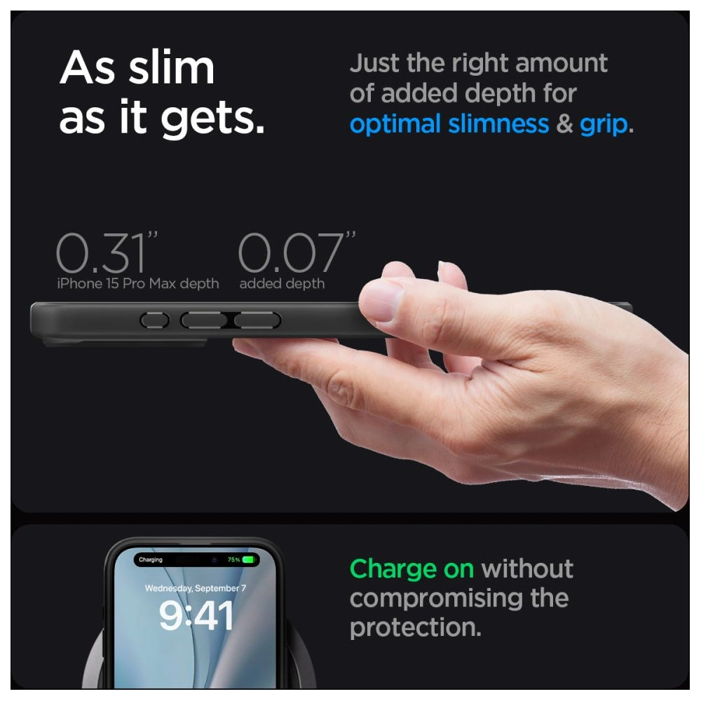 Wholesale Spigen Ultra Hybrid Mag MagSafe Apple iPhone 15 Pro Max Frost Black - SPN2958 - {ean13} - Hurt