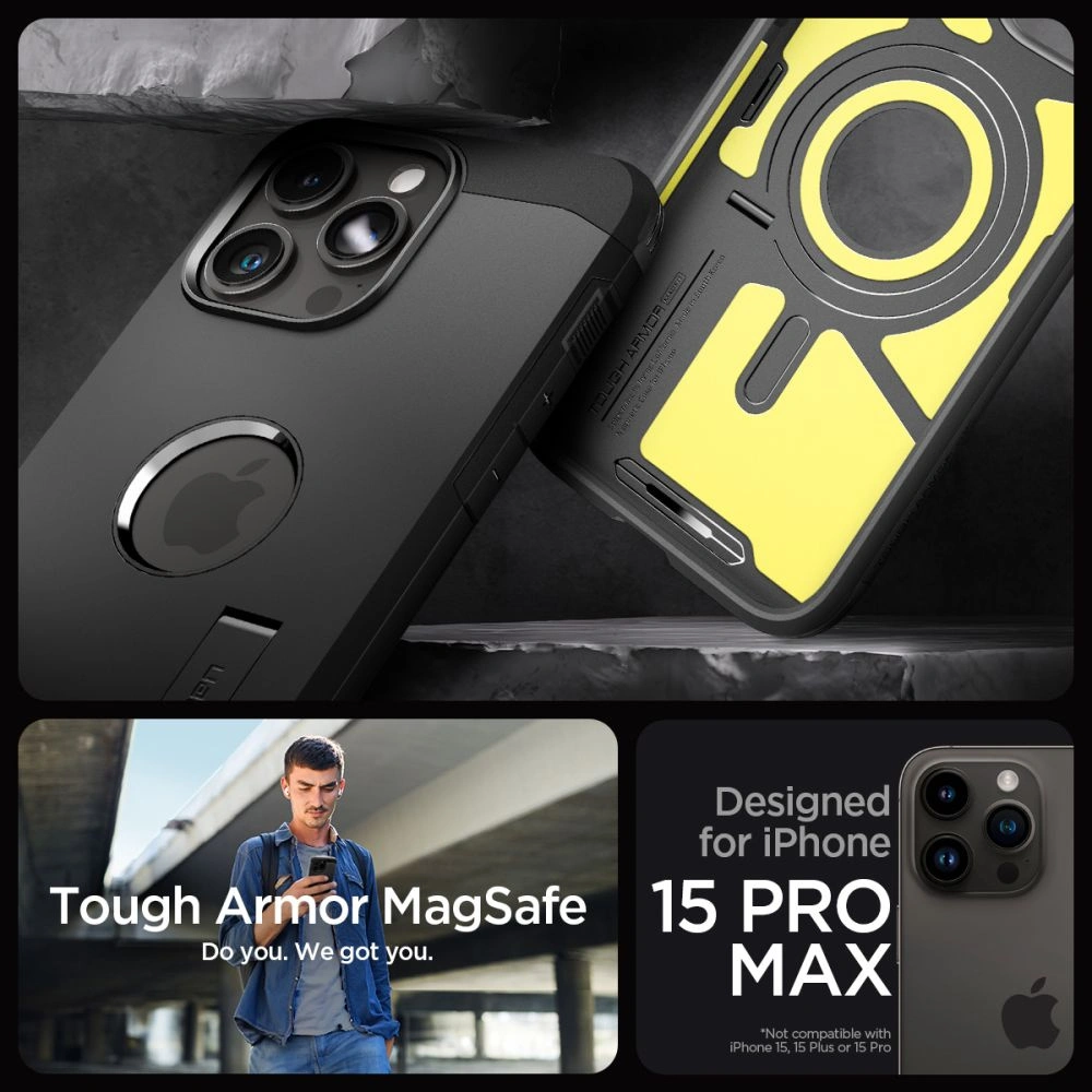 Hurtownia GSM - Case Spigen Tough Armor Mag MagSafe Apple iPhone 15 Pro Max Schwarz - SPN2961 - {ean13} - Hurt