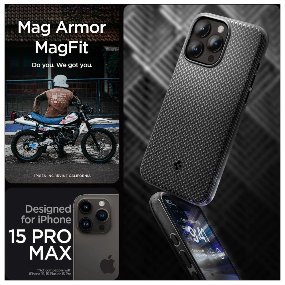 Hurtownia GSM - Etui Spigen Mag Armor MagSafe Apple iPhone 15 Pro Max Matt Fekete - SPN2962 - {ean13} - Hurt