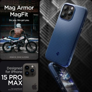 Hurtownia GSM - Etui Spigen Mag Armor MagSafe Apple iPhone 15 Pro Max Albastru Marin - SPN2963 - {ean13} - Hurt