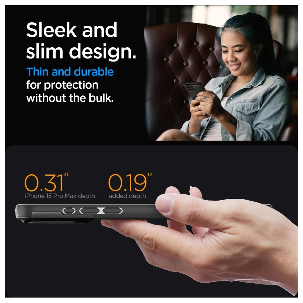 Hurtownia GSM - Etui Spigen Optik Armor Mag MagSafe Apple iPhone 15 Pro Max Černá - SPN2964 - {ean13} - Hurt