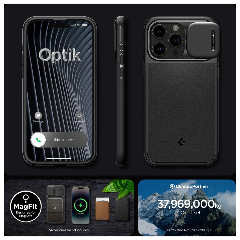Hurtownia GSM - Case Spigen Optik Armor Mag MagSafe Apple iPhone 15 Pro Max Schwarz - SPN2964 - {ean13} - Hurt