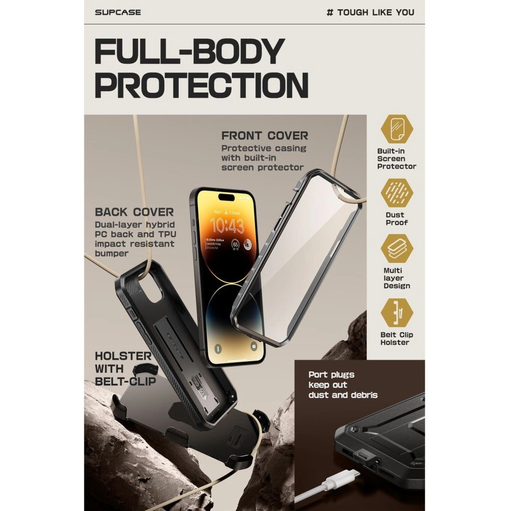 Hurtownia GSM - Etui Supcase Unicorn Beetle Pro Apple iPhone 15 Plus / 14 Plus černé - SPC388 - {ean13} - Hurt