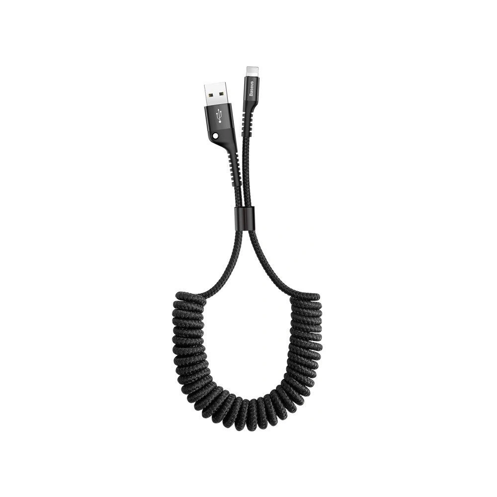 Hurtownia GSM - Kabel spružinový Lightning Baseus Spring 1m 2A (černý) - BSU350BLK - {ean13} - Hurt