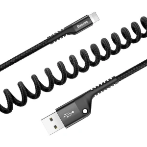 Hurtownia GSM - Kabel sprężynowy Lightning Baseus Spring 1m 2A (czarny) - BSU350BLK - {ean13} - Hurt