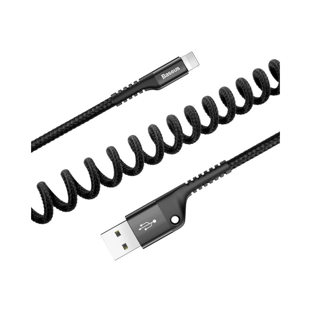 Hurtownia GSM - Kabel spružinový Lightning Baseus Spring 1m 2A (černý) - BSU350BLK - {ean13} - Hurt