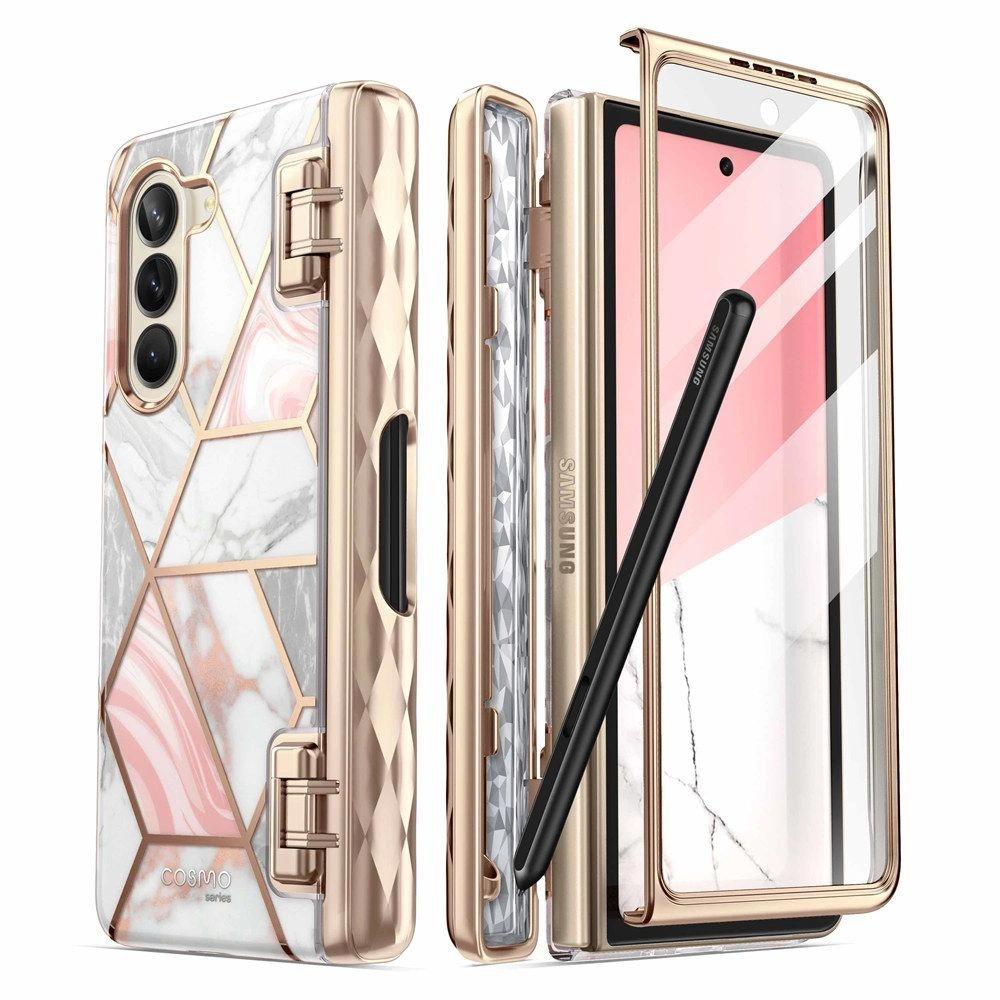 Hurtownia GSM - Etui Supcase Cosmo Pen Samsung Galaxy Z Fold5 Mramorově růžová - SPC397 - {ean13} - Hurt