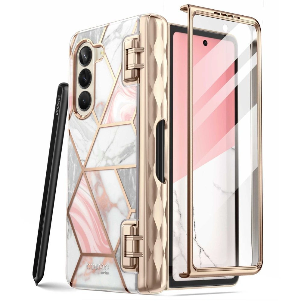Hurtownia GSM - Etui Supcase Cosmo Pen Samsung Galaxy Z Fold5 Mramorově růžová - SPC397 - {ean13} - Hurt