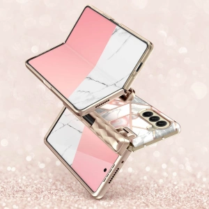 Wholesale Supcase Cosmo Pen Samsung Galaxy Z Fold5 Marble Pink - SPC397 - {ean13} - Hurt