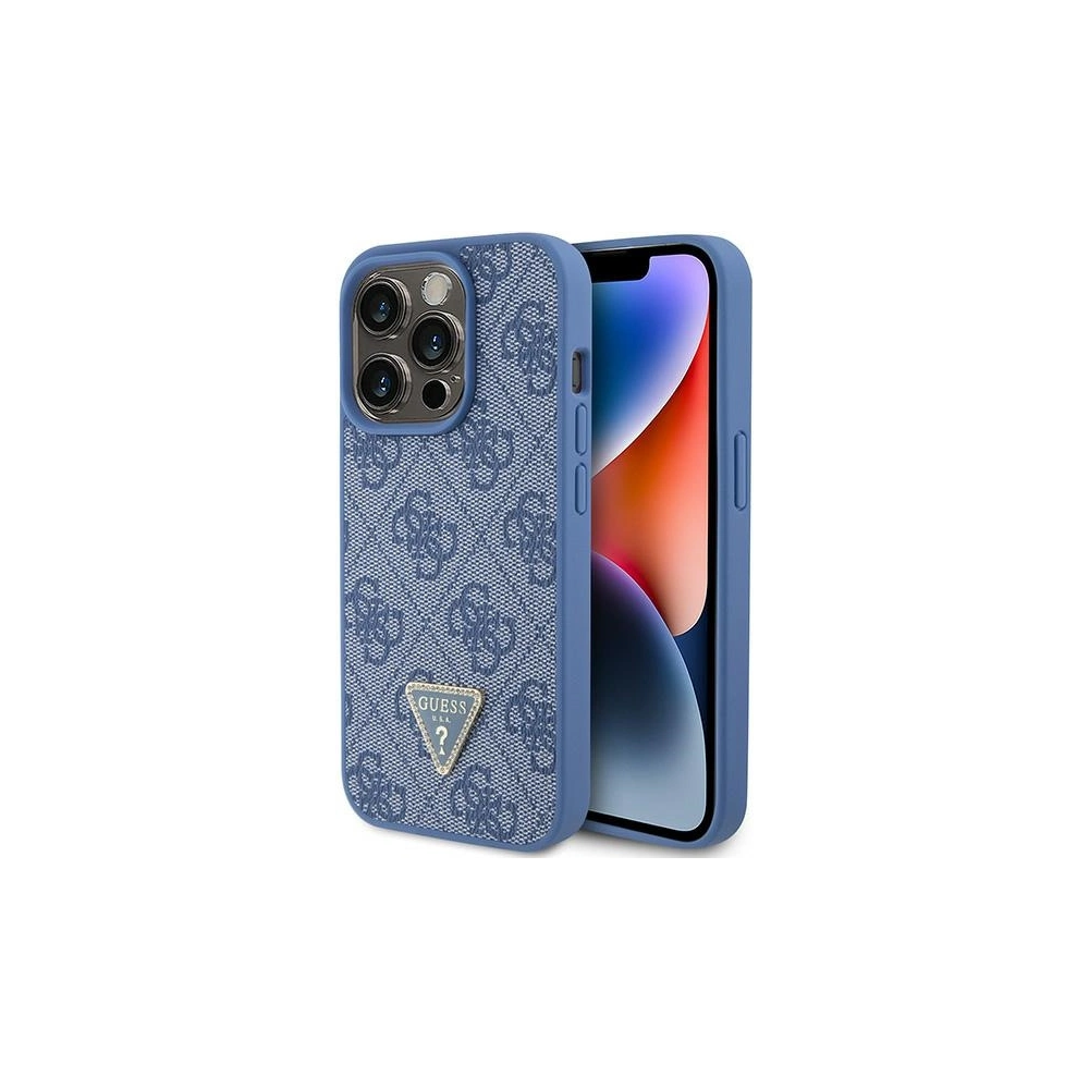 Hurtownia GSM - Case Guess GUHCP15LP4TDPB Apple iPhone 15 Pro Hardcase Leder 4G Triangle Strass blau/blue - GUE2896 - {ean13} - Hurt