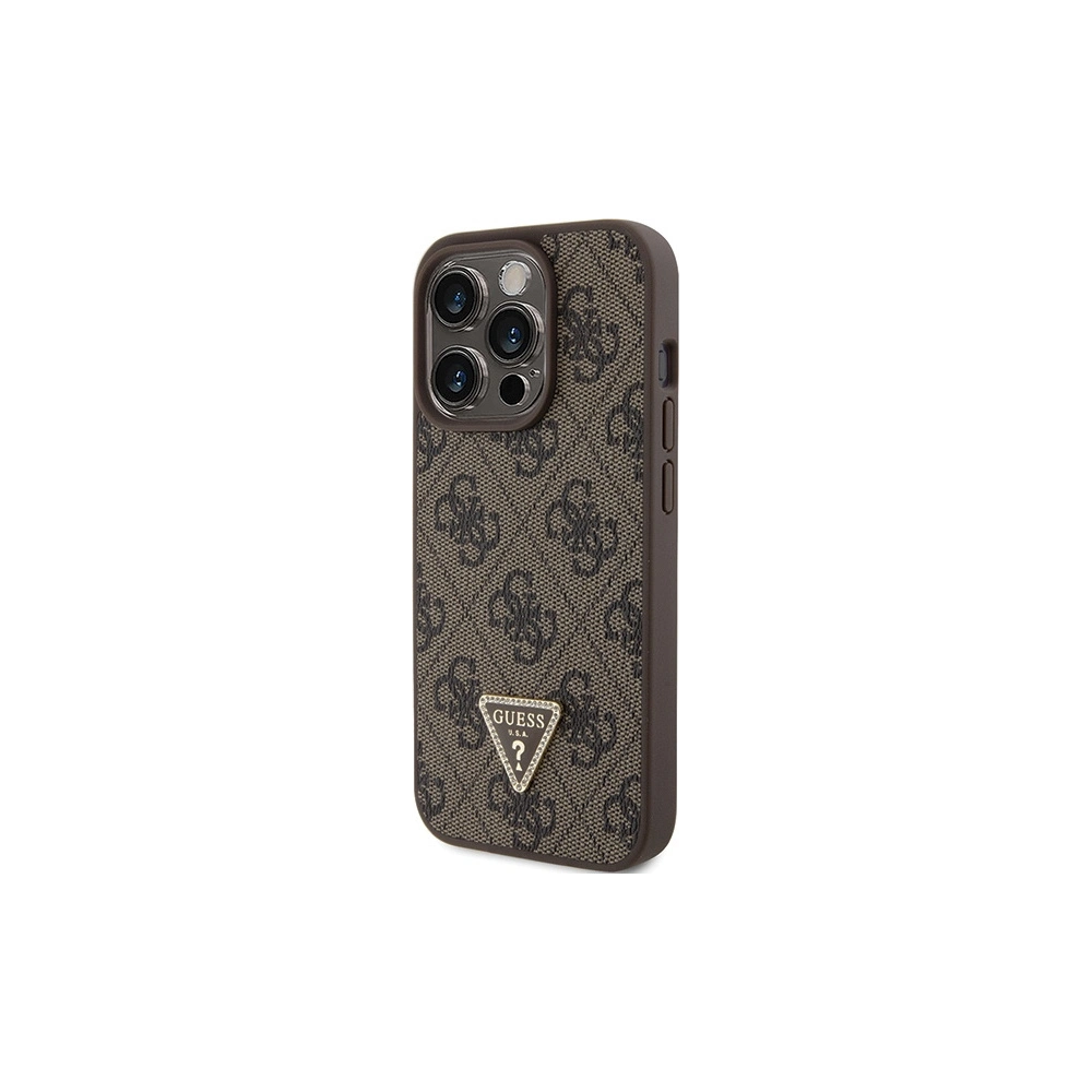 Hurtownia GSM - Etui Guess GUHCP15LP4TDPW Apple iPhone 15 Pro hardcase Leather 4G Triangle Strass hnědý/brown - GUE2898 - {ean13} - Hurt