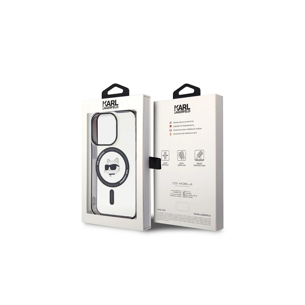 Hurtownia GSM - Case Karl Lagerfeld KLHMP15XHCHNOTK Apple iPhone 15 Pro Max Hardcase IML Choupette's Head MagSafe transparent - KLD1708 - {ean13} - Hurt