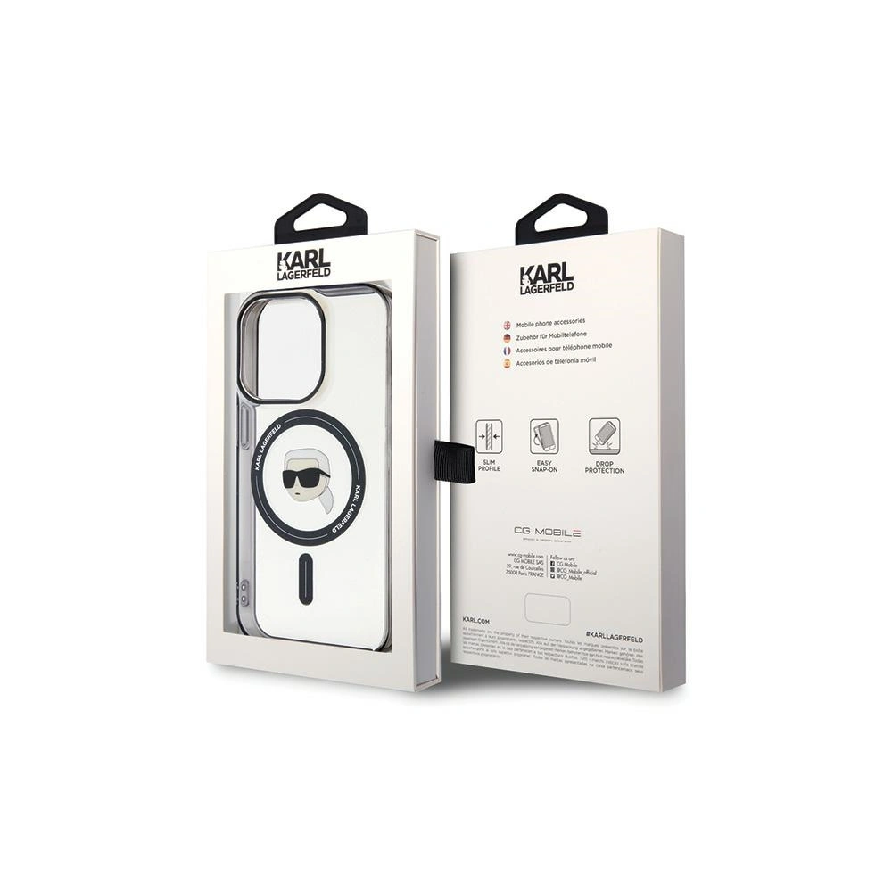 Wholesale Karl Lagerfeld KLHMP15XHKHNOTK Apple iPhone 15 Pro Max hardcase IML Karl`s Head MagSafe transparent - KLD1710 - {ean13} - Hurt