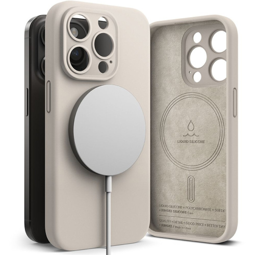 Hurtownia Ringke - 8809919307956 - RGK1854 - Etui Ringke Silicone Magnetic MagSafe Apple iPhone 15 Pro Stone - B2B homescreen