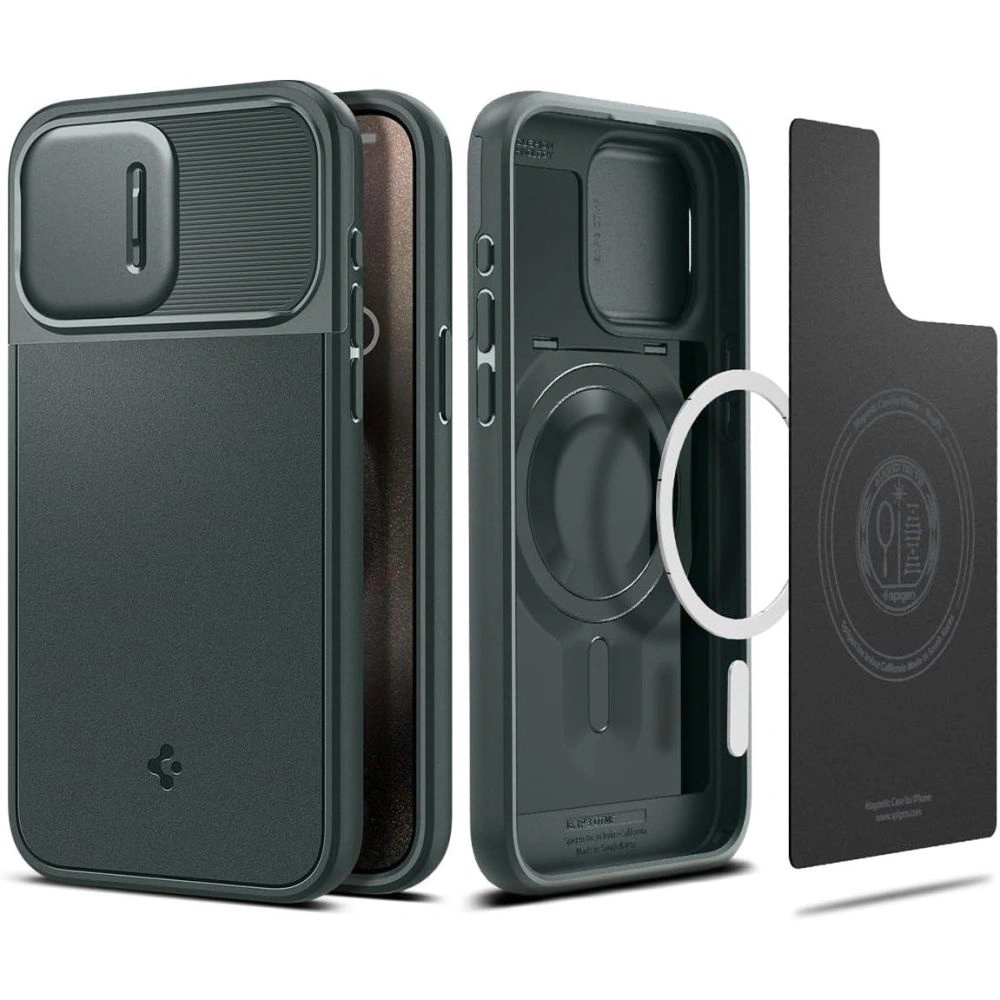 Hurtownia GSM - Case Spigen Optik Armor Mag MagSafe Apple iPhone 15 Pro Max Abyss Green - SPN2965 - {ean13} - Hurt