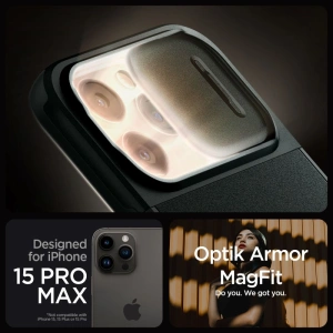 Wholesale Spigen Optik Armor Mag MagSafe Apple iPhone 15 Pro Max Abyss Green - SPN2965 - {ean13} - Hurt